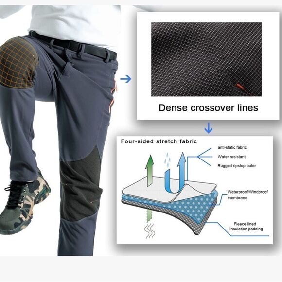 Gash Hao Mens Snow Ski Waterproof Softshell Snowboard Pants 38” x 32” - Picture 5 of 9